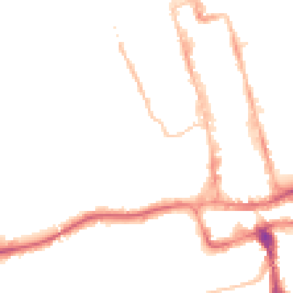 Night-time road noise heatmap for SM1 2RE