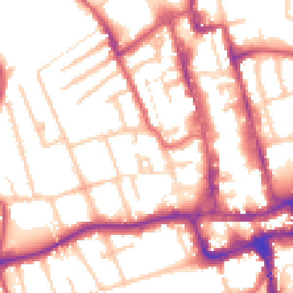 Daytime road noise heatmap for SM1 2RN
