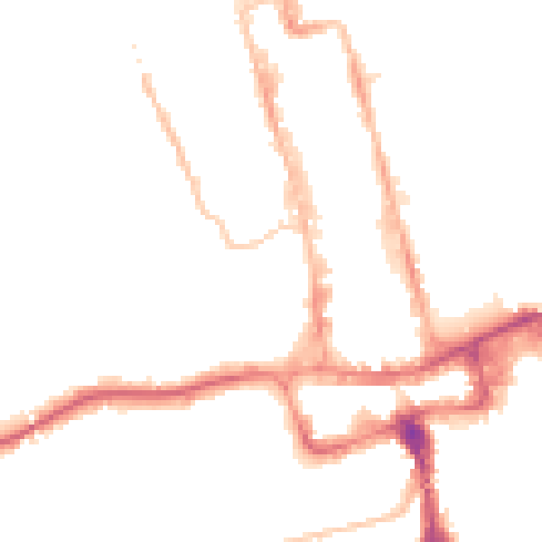 Night-time road noise heatmap for SM1 2RQ