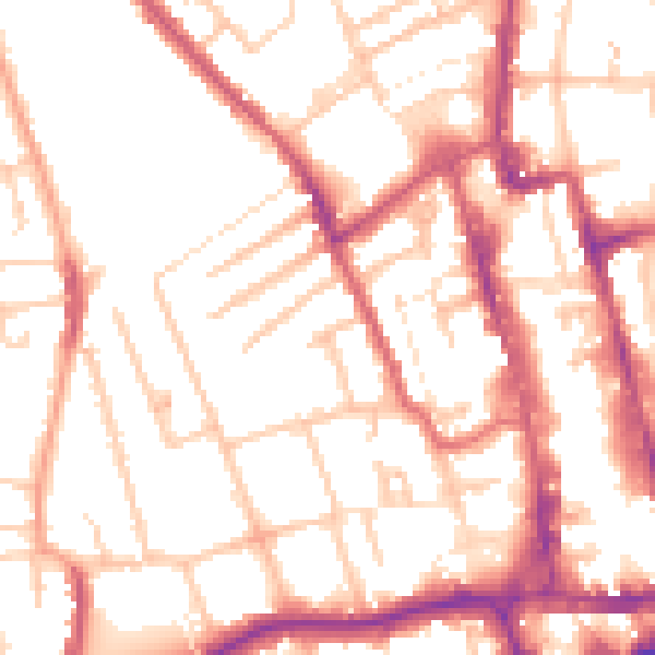Daytime road noise heatmap for SM1 2RR