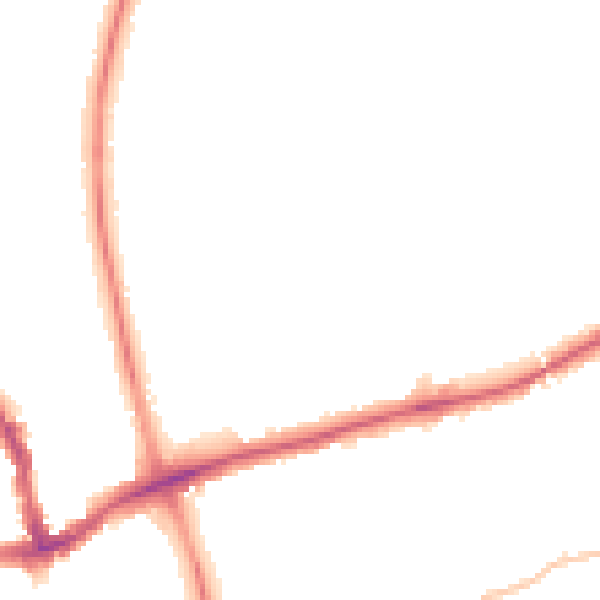 Night-time road noise heatmap for SM1 2XB