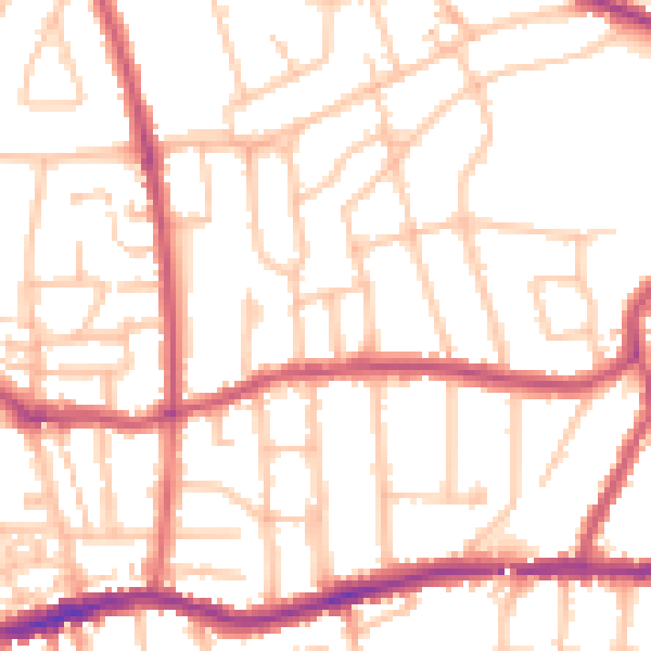 Daytime road noise heatmap for SM1 3RD