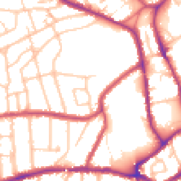 Daytime road noise heatmap for SM1 3RQ