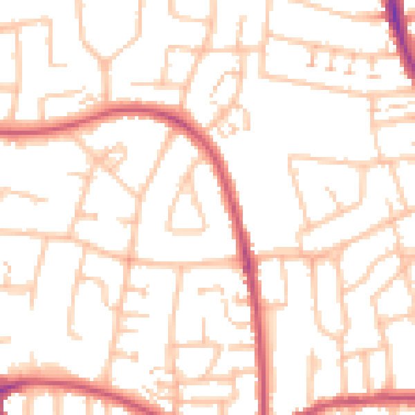 Daytime road noise heatmap for SM1 3SD