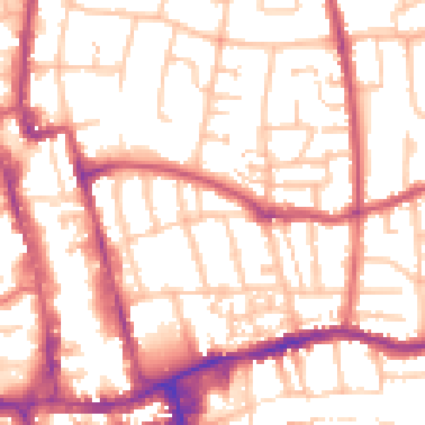 Daytime road noise heatmap for SM1 4BS
