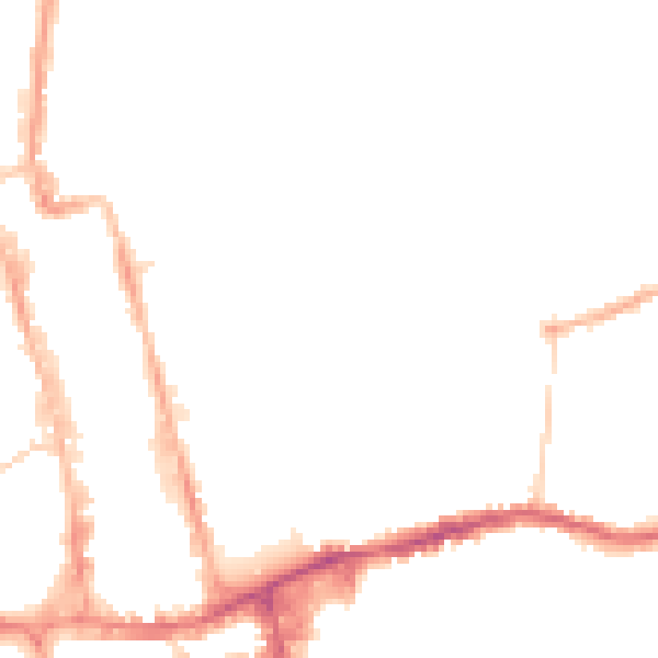 Night-time road noise heatmap for SM1 4BS
