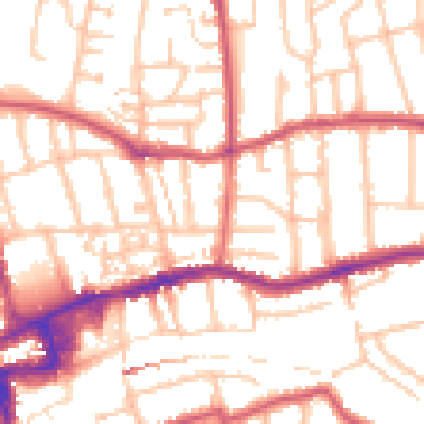 Daytime road noise heatmap for SM1 4NR