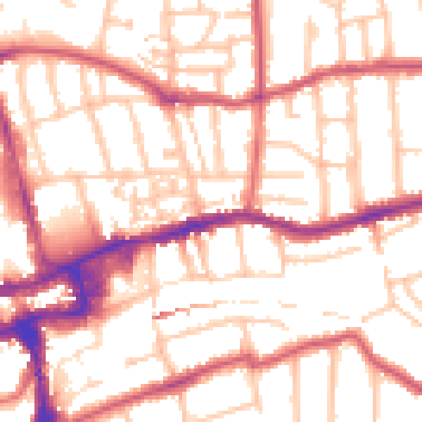 Daytime road noise heatmap for SM1 4PH