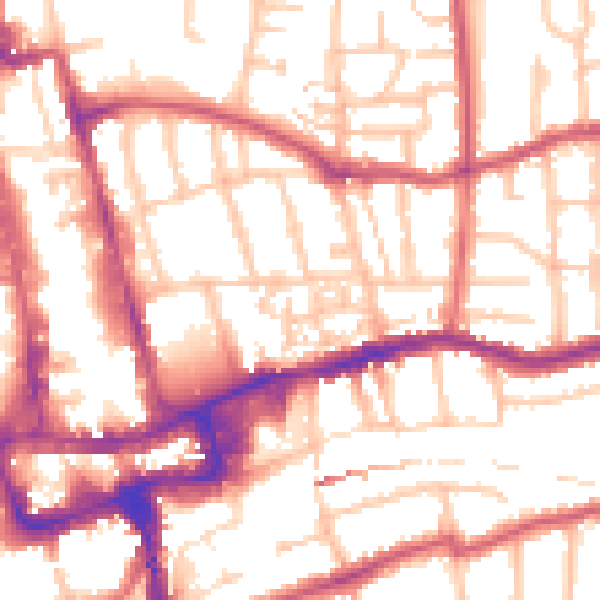 Daytime road noise heatmap for SM1 4QU