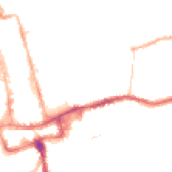 Night-time road noise heatmap for SM1 4QU