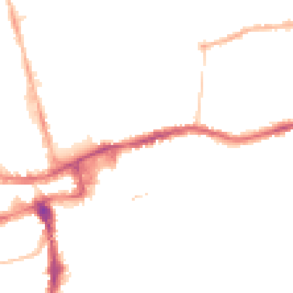 Night-time road noise heatmap for SM1 4RL