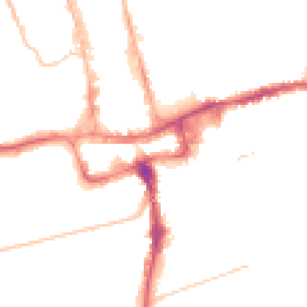 Night-time road noise heatmap for SM1 4SY