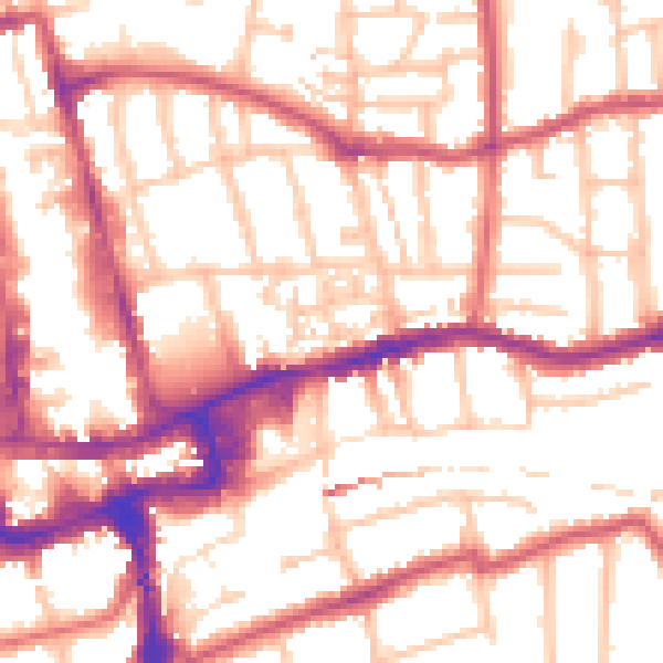 Daytime road noise heatmap for SM1 4TP