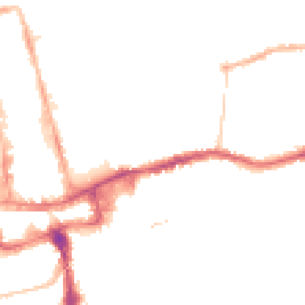 Night-time road noise heatmap for SM1 4TP