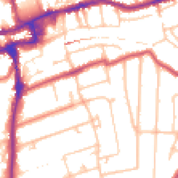 Daytime road noise heatmap for SM2 5AQ