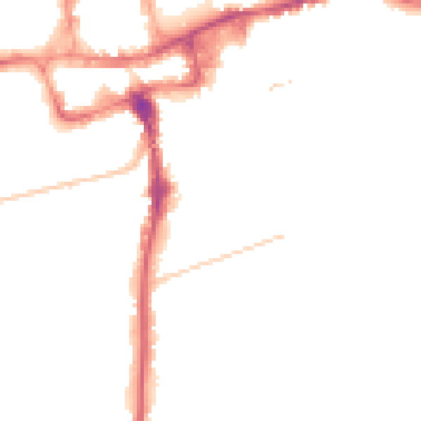 Night-time road noise heatmap for SM2 5AY