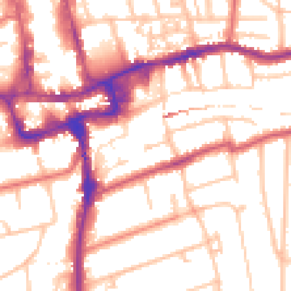 Daytime road noise heatmap for SM2 5BW