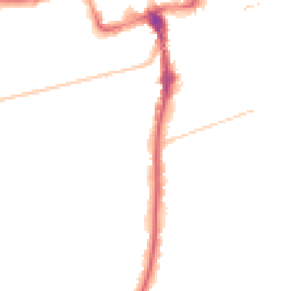 Night-time road noise heatmap for SM2 5BY