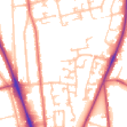 Daytime road noise heatmap for SM2 5BZ