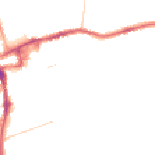 Night-time road noise heatmap for SM2 5DN