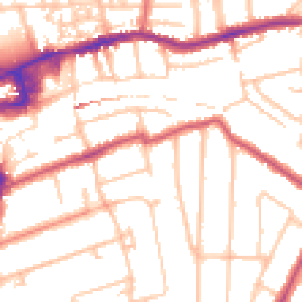 Daytime road noise heatmap for SM2 5DX