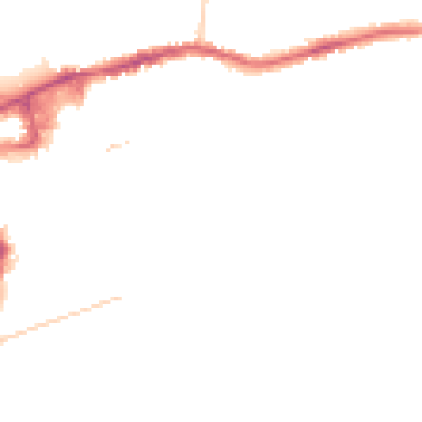 Night-time road noise heatmap for SM2 5DX