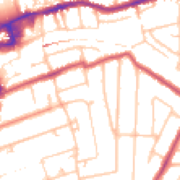 Daytime road noise heatmap for SM2 5EB