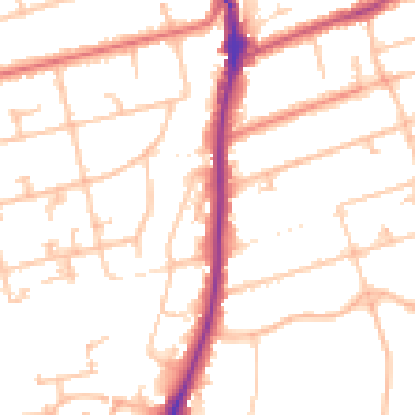 Daytime road noise heatmap for SM2 6BB