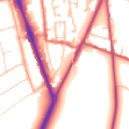 Daytime road noise heatmap for SM2 6BJ