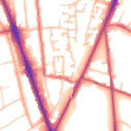 Daytime road noise heatmap for SM2 6DW