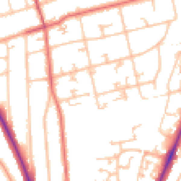 Daytime road noise heatmap for SM2 6RB
