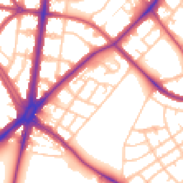 Daytime road noise heatmap for SM5 1AP