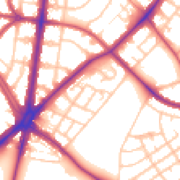 Daytime road noise heatmap for SM5 1BT