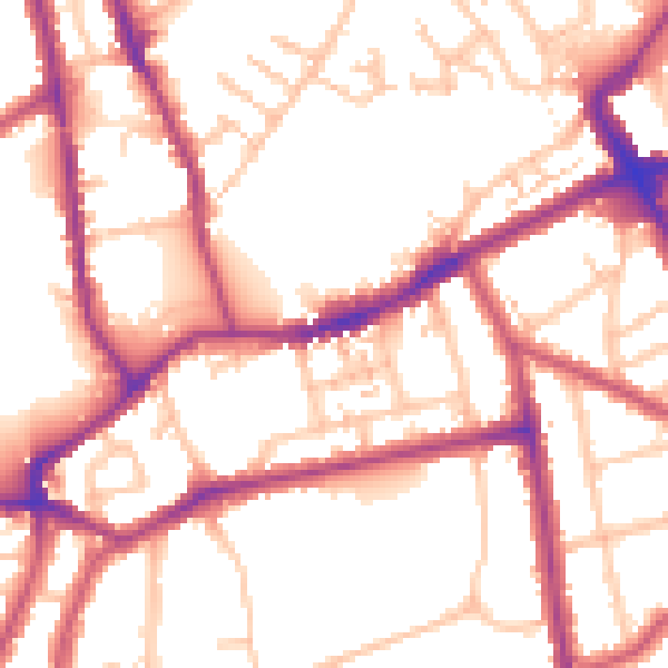 Daytime road noise heatmap for SM5 3AG