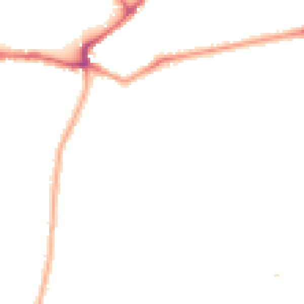 Night-time road noise heatmap for SM5 3AW