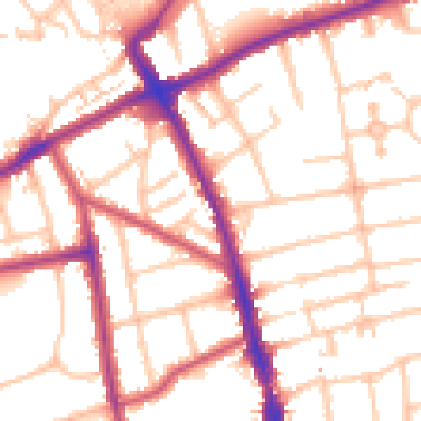 Daytime road noise heatmap for SM6 0AB