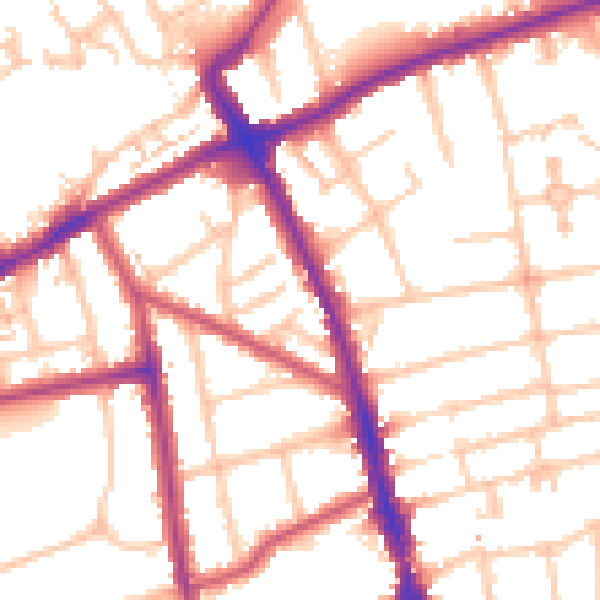 Daytime road noise heatmap for SM6 0AQ