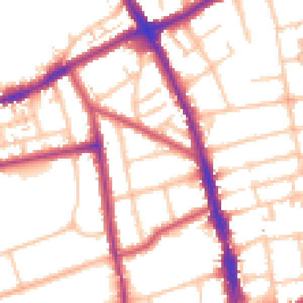 Daytime road noise heatmap for SM6 0AS