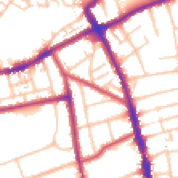 Daytime road noise heatmap for SM6 0AU