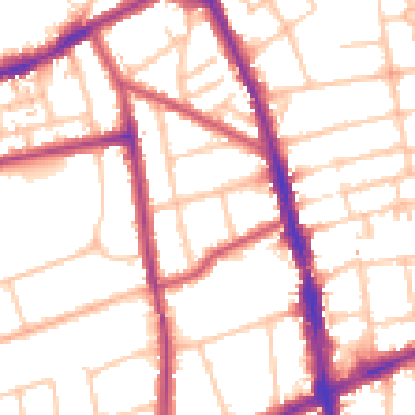 Daytime road noise heatmap for SM6 0BD