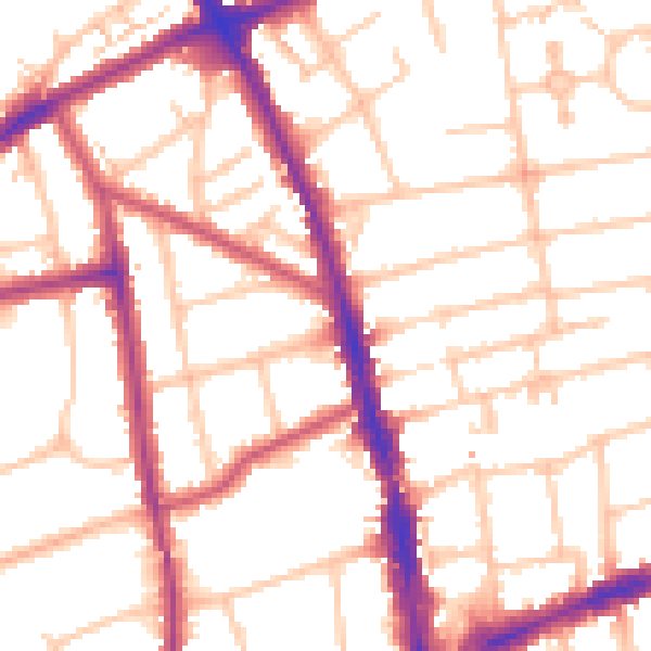Daytime road noise heatmap for SM6 0BQ