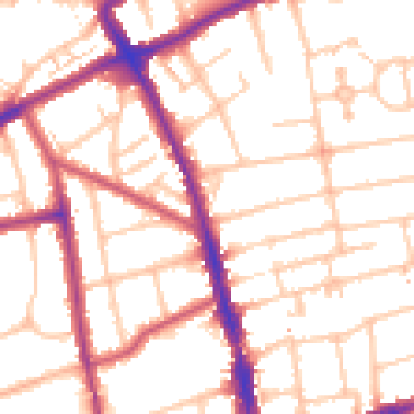 Daytime road noise heatmap for SM6 0BX