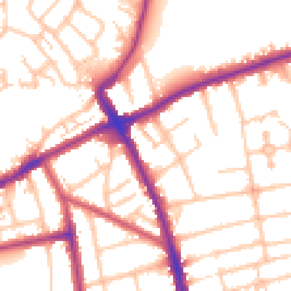 Daytime road noise heatmap for SM6 0BY