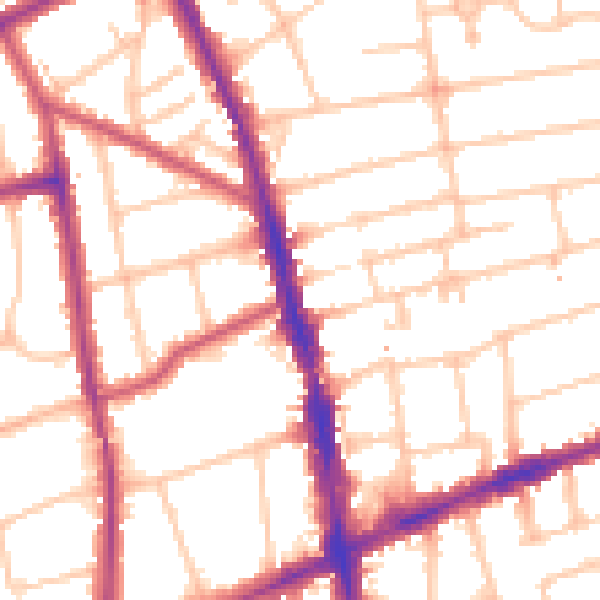 Daytime road noise heatmap for SM6 0DJ