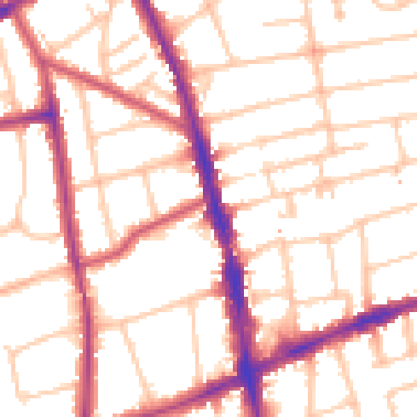 Daytime road noise heatmap for SM6 0DS