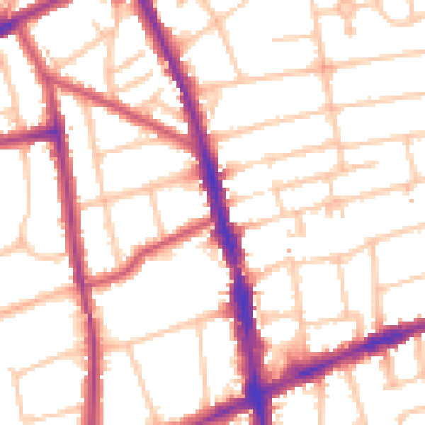 Daytime road noise heatmap for SM6 0DW