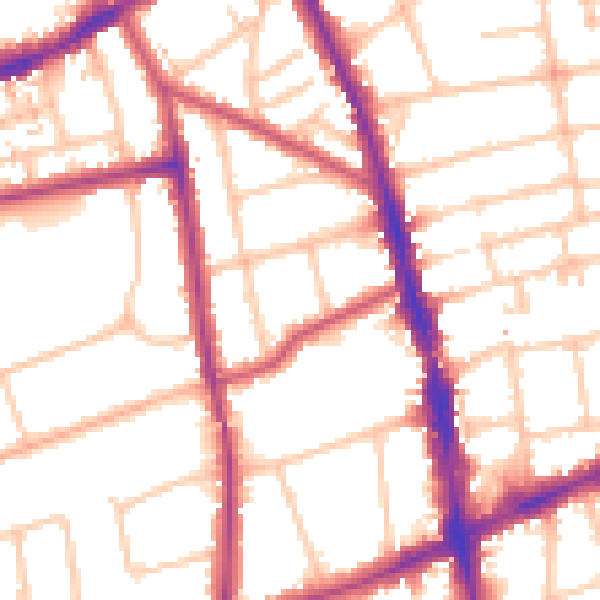 Daytime road noise heatmap for SM6 0EB