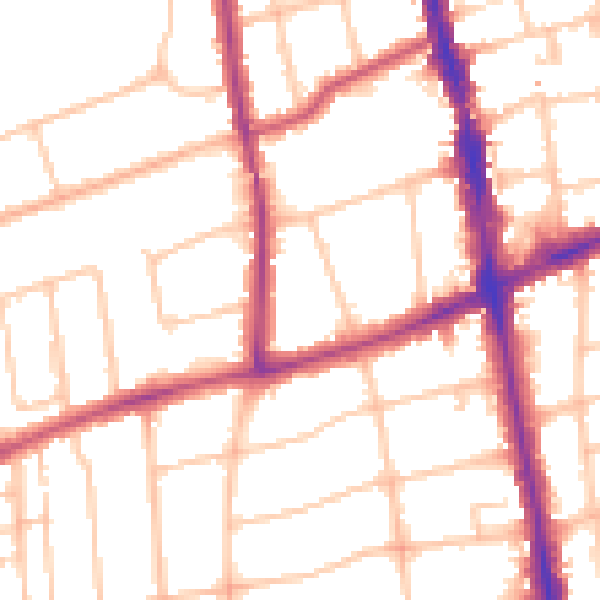 Daytime road noise heatmap for SM6 0EJ