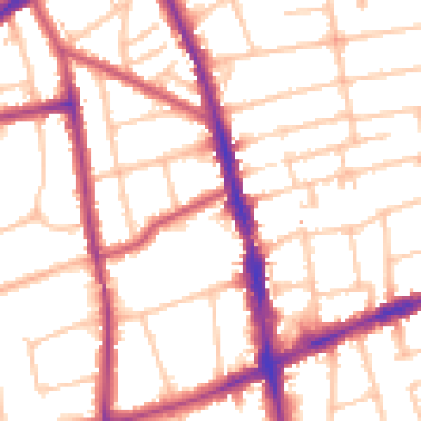 Daytime road noise heatmap for SM6 0EL