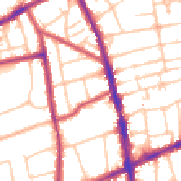 Daytime road noise heatmap for SM6 0EW